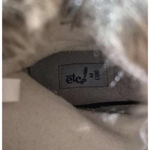 Etc! Faux Fur Snow Winter Boot Quilted Leather Lace-Up Boots Women's Size 7/8 - Picture 7 of 7
